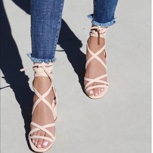 Lulu’s Nude lace up heels